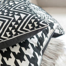 Axyaa Black White Embroidered Cotton Cushion Cover 45x45cm Square for Sofa Bed