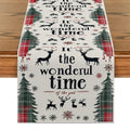 Axyaa Christmas Deer Table Runner - Farmhouse Dining Decor