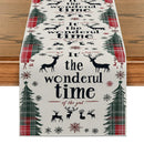 Axyaa Christmas Deer Table Runner - Farmhouse Dining Decor
