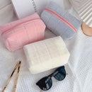 Axyaa Plush Cosmetic Storage Bag - Portable Travel Makeup Toiletry Pouch