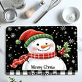 Axyaa Christmas Holly Coffee Cup Mat - Non-slip Absorbent Diatoms Drain Mat for Kitchen