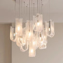 Axyaa French Glass Chandelier Cream Luxe Staircase Lamp