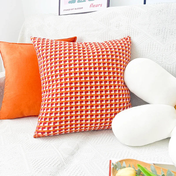 Axyaa Nordic Style Orange Cushion Cover for Living Room Sofa - 1pc