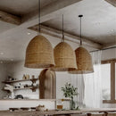 Axyaa Bamboo Pendant Lamp for Japanese Living Room, Retro Style Zen Lighting
