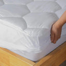 Axyaa White Water Cube Quilted Fitted Sheet - Soft Mattress Protector