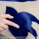 Axyaa Klein Blue Peace Dove Cowhide Pillow - Handmade Luxury Sofa Cushion