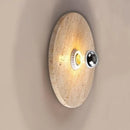 Axyaa Wabi Sabi LED Wall Lamp Circular Yellow Travertine Bedroom Bathroom Mirror Light