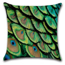 Peacock Feather Printed Pillow Case 45x45cm - Axyaa Brand