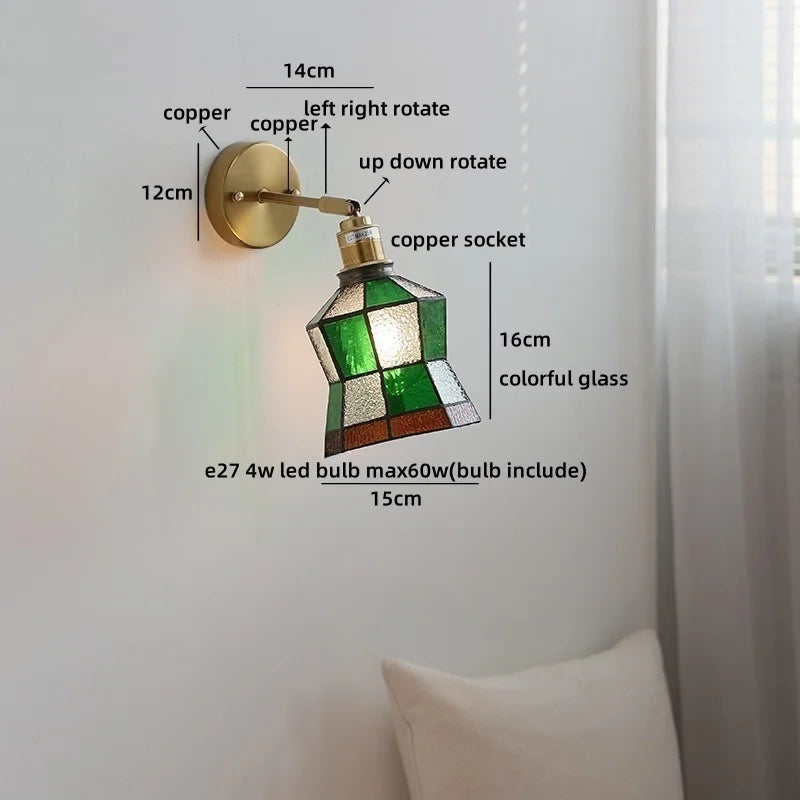 Axyaa Pink Butterfly Glass Wall Light - Modern Nordic Bedroom Lamp