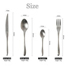 Axya Matte Stainless Steel Cutlery Set - High Grade Western Style Utensils