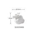 Axyaa White Ceramic Irregular Flower Vase, Hand-made Ornaments for Floral Arrangements