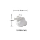 Axyaa White Ceramic Irregular Flower Vase, Hand-made Ornaments for Floral Arrangements