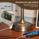 Axyaa Green Glass Bankers Desk Lamp with USB Charging Port and Pull Chain Switch
