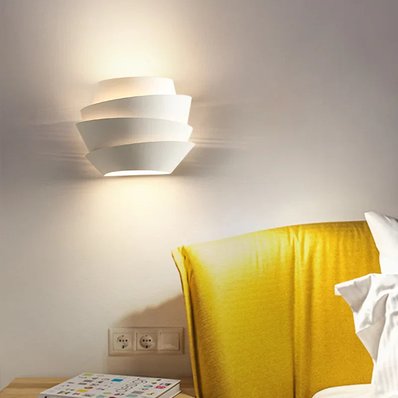 Axyaa Nordic Pinecone White Metal Wall Lamp with LED Lights