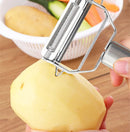 Axyaa Stainless Steel Double-sided Melon Planer Peeler Grater Slicer Kitchen Tool