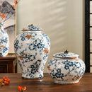 Axyaa Blue & White Porcelain Antique Vase - New Chinese Style Large Flower Arrangement