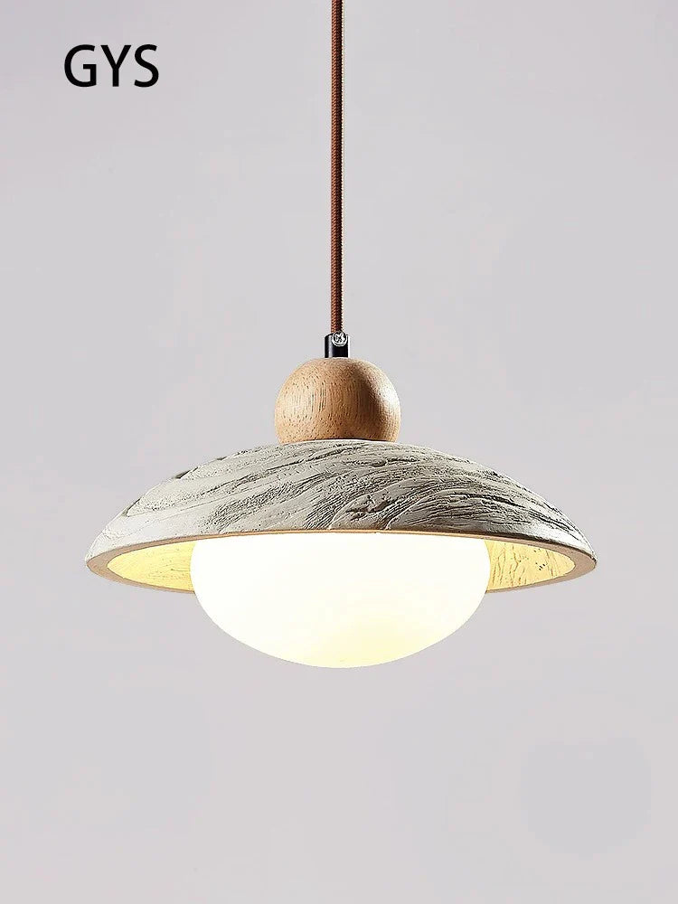 Axya Cement Chandelier: Wabi-sabi Style Pendant Lighting for Dining Table, Home, and Bedroom