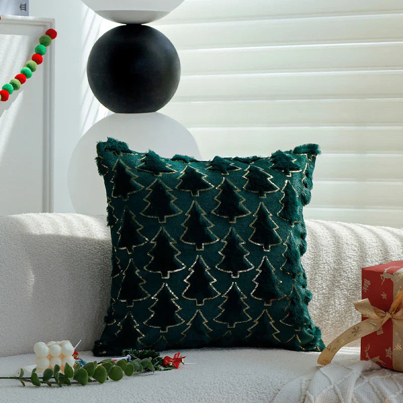 Christmas Tree Pillow Cover 45x45cm by Axyaa: Winter Living Room Décor