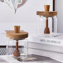 Axyaa Glass Sealed Honey Bottle with Wooden Cover and Mixing Rod