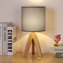 Nordic Wood Table Lamp with Beige Fabric Shade - Axyaa Home Decor