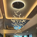 Axyaa Crystal Chandelier Stair Pendant Lamp Living Room Interior Lighting