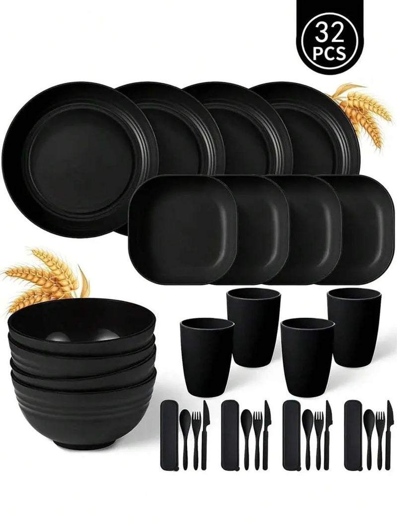 Axyaa Reusable Plastic Cutlery Set for Four People | School & Christmas Gift