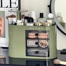 Axyaa 3-Drawer Makeup Organizer Box for Brushes, Lipsticks, Eyeshadow - Dustproof Storage