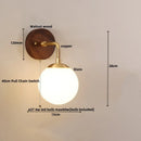 Nordic Glass Wall Light Fixture Axyaa Walnut Wood Lamparas