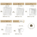 Axyaa Amparo 60-Piece White Porcelain Dinnerware Set for 12 People
