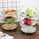 Axya 3-Layer European Snack Display Rack: Elegant Fruit Plate & Cake Serving Tray
