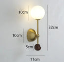 Axyaa Japanese Style Light Luxury Walnut Wall Lamp for Living Room Bedroom Hallway