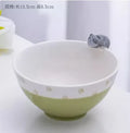 Axyaa Cute Cat Ceramic Soup Bowl - Personal Children's Creative Rice Bowl