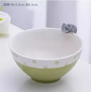 Axyaa Cute Cat Ceramic Soup Bowl - Personal Children's Creative Rice Bowl
