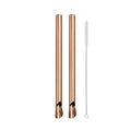 Axyaa Stainless Steel Straw Spoon Set with Brush - Durable, Reusable, & Stylish