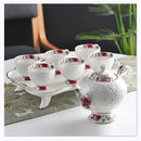 Axya Embossed Ceramic Tea and Coffee Set