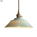 Axyaa Green Ceramic Pendant Light LED Vintage Hanglamp LED Bulb Included