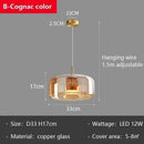Axyaa Smoke Grey Glass LED Pendant Lights for Dining Kitchen Bar Decor