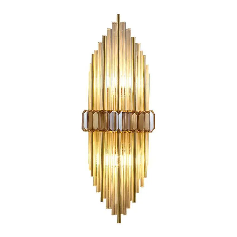 Luxury Crystal Strip LED Wall Lamp for Living Room Bedroom Study Balcony by Axyaa