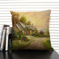 Axyaa Fairy Tale World Oil Painting Cushion Cover for Living Room Sofa