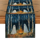Axyaa Cute Ghost Table Runner for Halloween Decor