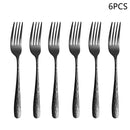 Axyaa Black Stainless Steel Cutlery Set for Home Kitchen Holiday Dinner