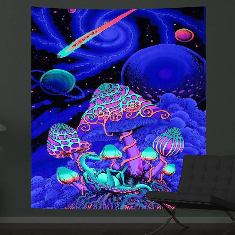 Axyaa Fluorescent Mushroom Luminous Tapestry for Interior Decoration