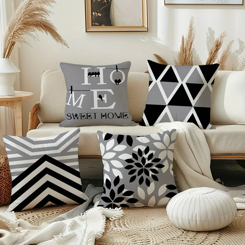 Axyaa Geometric Pattern Printed Pillowcase for Chic Home Decor