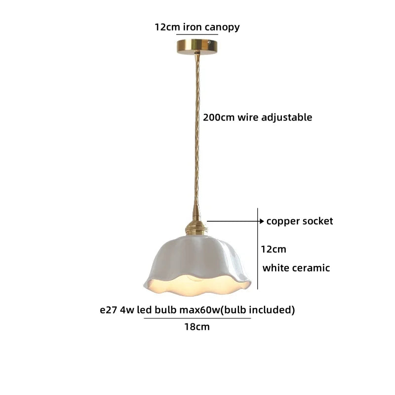 Axyaa White Green LED Pendant Chandelier Glass Iron Nordic Hanging Lamp Modern