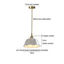 Axyaa White Ceramic LED Pendant Lamp with Adjustable Wire - Japan Style Hanging Light