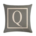 Axyaa Gray Alphabet Decorative Pillow Cover 45x45cm