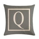 Axyaa Gray Alphabet Decorative Pillow Cover 45x45cm