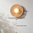 Axyaa Modern Nordic Wooden LED Wall Lamp Glass White Stair Light for Living Room