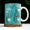 Axyaa Personalized Dentist Coffee Cup with Name & Logo, 11oz Ceramic Water Mug