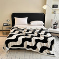 Axyaa Double Layer Artificial Lamb Wool Blanket: Thick & Cozy Sofa Throw for Fall/Winter